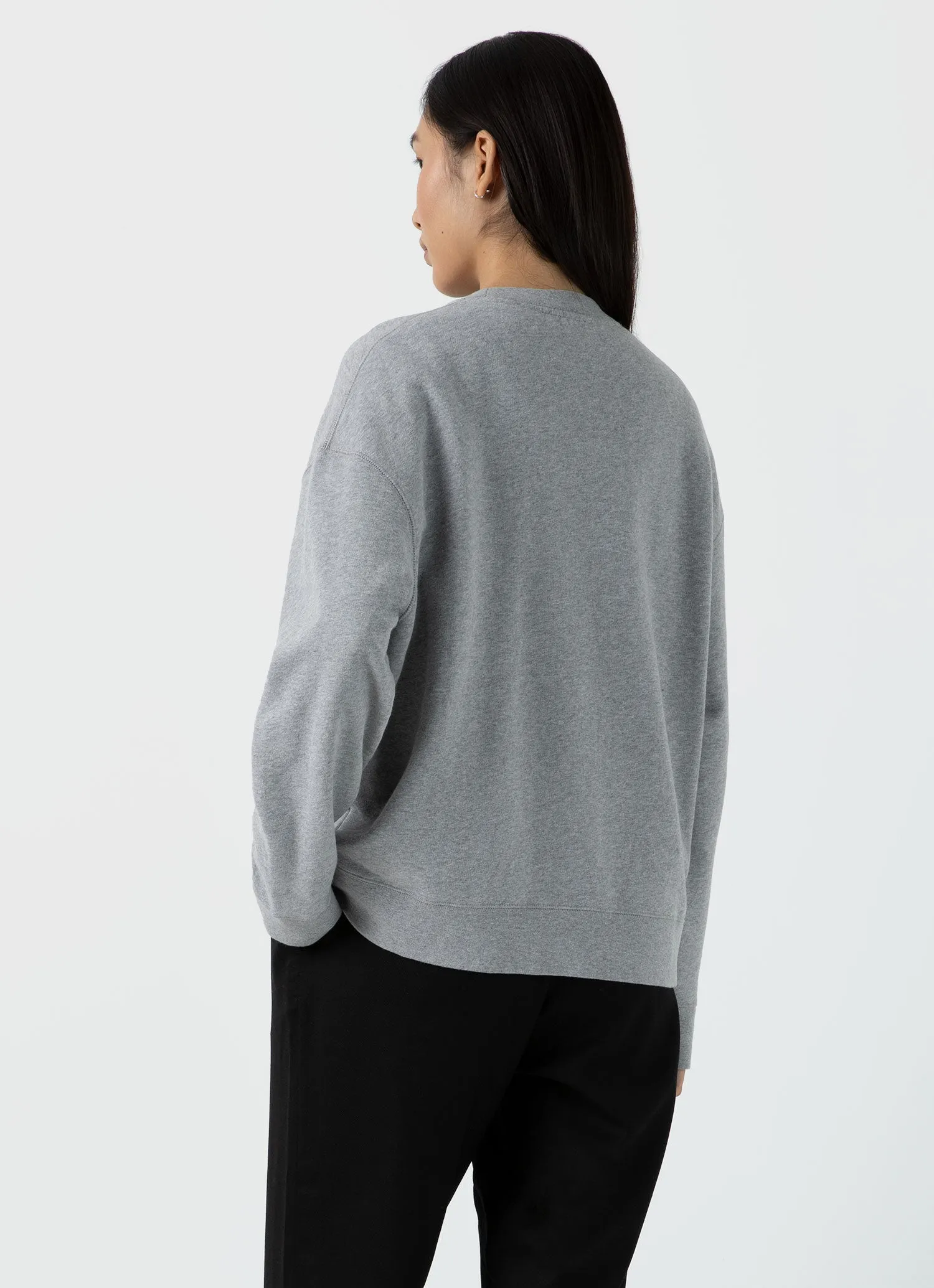 Women's Relaxed Loopback Sweatshirt in Grey Melange